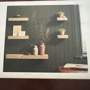Modern Wooden Wall Shelves - Natural Brown